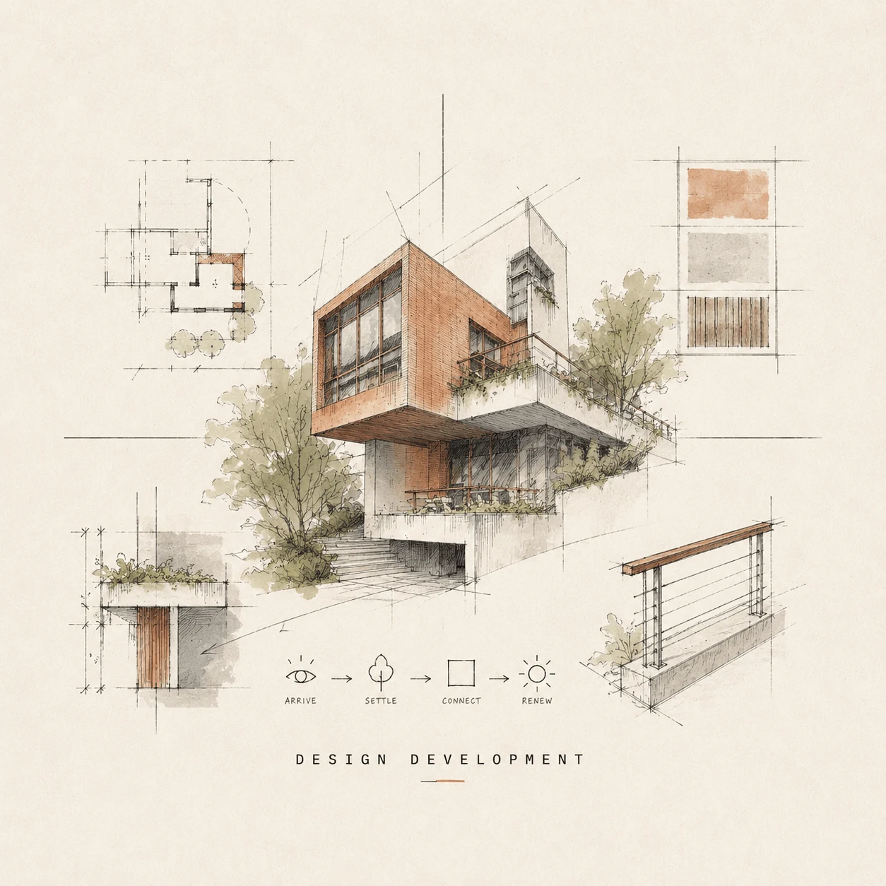 Design Development architectural process sketch