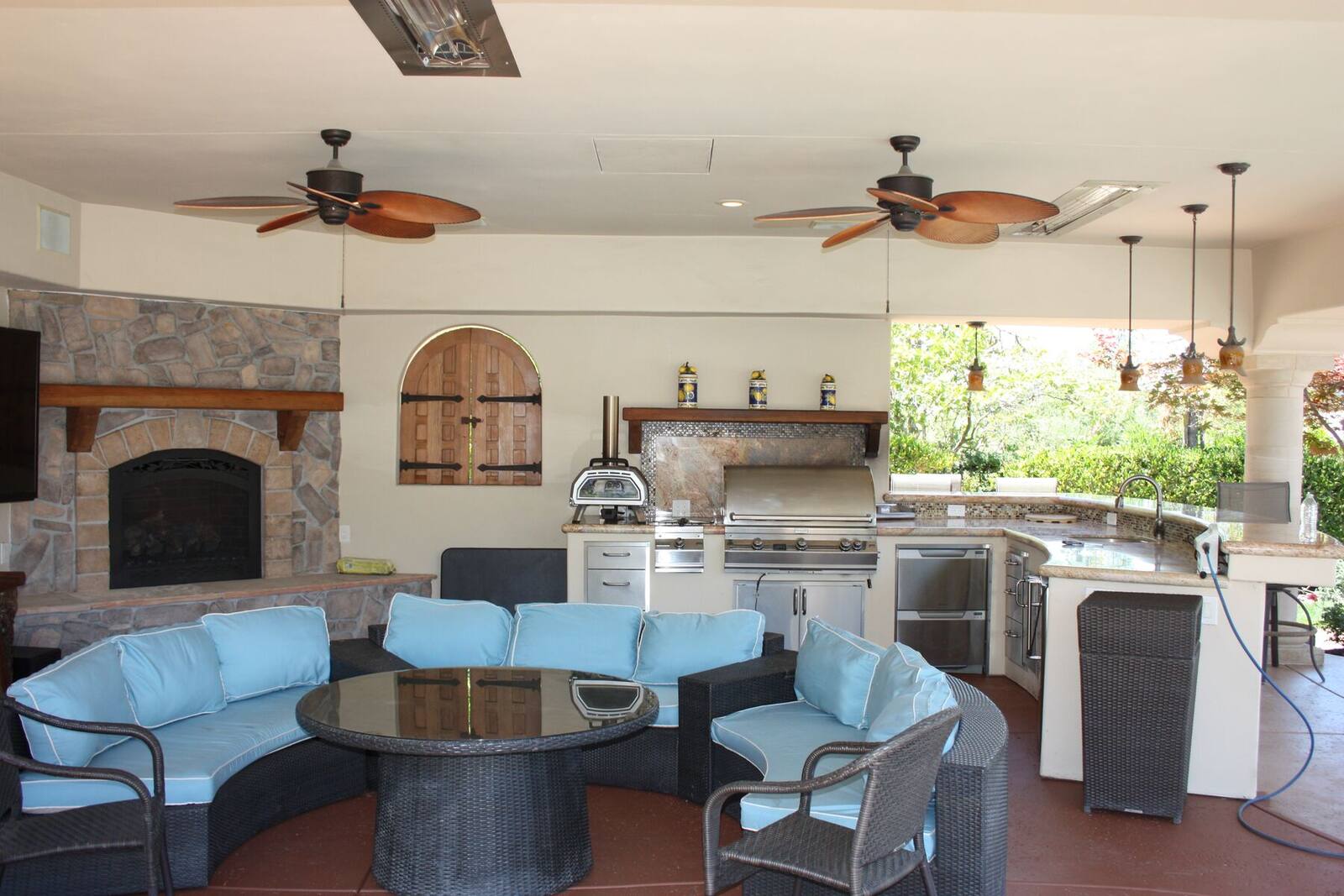 The completed lanai kitchen and gathering room.