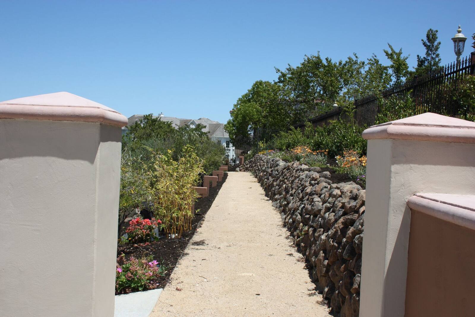 The garden walk arriving at the panorama terrace.